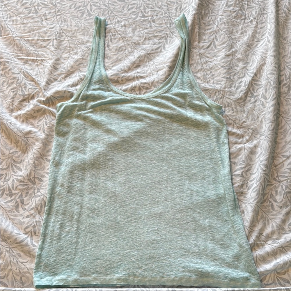 J. Crew Mint Green Linen Tank Top